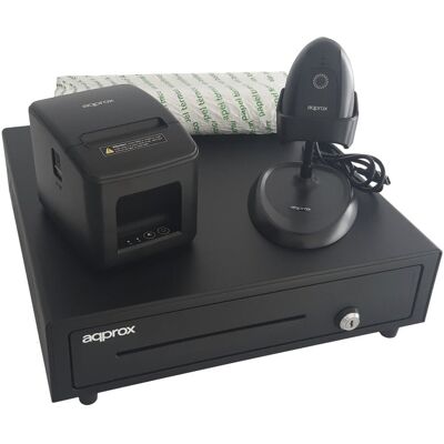 Approx APPPOSPACK4180USB Pos Pack para Tpv Impresora + Cajón + Lector + Papel Approx APPPOSPACK4180USB Pos Pack para Tpv Impresora + Cajón + Lector + Papel