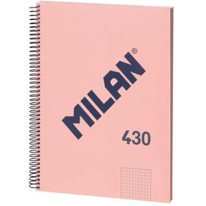 Cuaderno A4 Milan 430 Espiral Tapa Dura Cuadriculado 80 Hojas Rosa Cuaderno A4 Milan 430 Espiral Tapa Dura Cuadriculado 80 Hojas Rosa