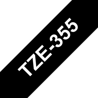 Cinta laminada TZe 24mm blanco sobre negro compatible con rotuladoras Brother, 8m resistente Cinta laminada TZe 24mm blanco sobre negro compatible con rotuladoras Brother, 8m resistente