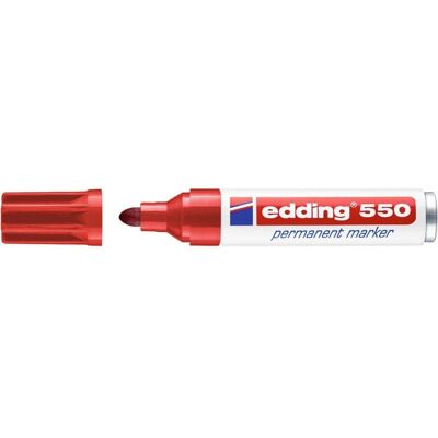 Marcador permanente Edding 550 Rojo Recargable Resistente al Agua Marcador permanente Edding 550 Rojo Recargable Resistente al Agua