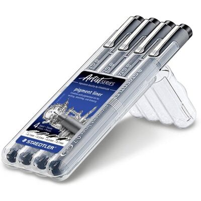 Rotulador Staedtler Pigment Liner 308 con 4 anchos de línea surtidos Rotulador Staedtler Pigment Liner 308 con 4 anchos de línea surtidos