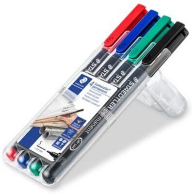 Marcador Permanente Staedtler Lumocolor 313 WP4 Ultrafino 0.4 mm 4 unidades Marcador Permanente Staedtler Lumocolor 313 WP4 Ultrafino 0.4 mm 4 unidades