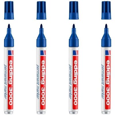 Set de rotuladores permanentes Edding 3000 Punta Redonda 1.5-3 mm Azul Set de rotuladores permanentes Edding 3000 Punta Redonda 1.5-3 mm Azul