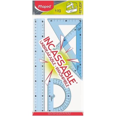 Kit de 4 Reglas Escolares para Geometría Maped Irrompibles Kit de 4 Reglas Escolares para Geometría Maped Irrompibles