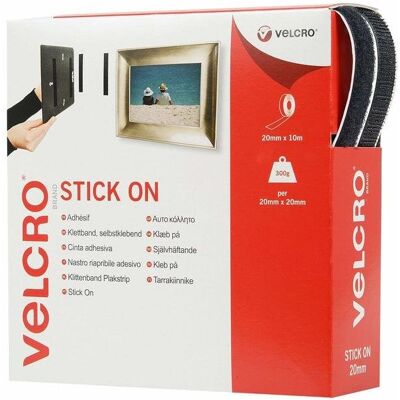 velcro-brand Cinta de Velcro VEL-EC60220 Autoadhesiva Negra 20 mm x 10 m velcro-brand Cinta de Velcro VEL-EC60220 Autoadhesiva Negra 20 mm x 10 m