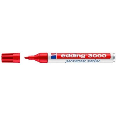 Rotulador Permanente Edding 3000 Punta Redonda 1.5-3 Mm Rojo Rotulador Permanente Edding 3000 Punta Redonda 1.5-3 Mm Rojo