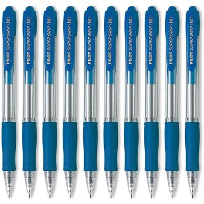 Bolígrafo PILOT Super Grip Retráctil Caja 10 Unidades Azul Bolígrafo PILOT Super Grip Retráctil Caja 10 Unidades Azul