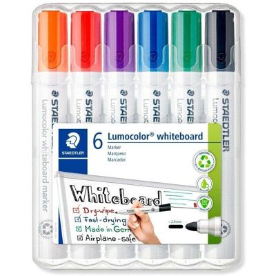 Rotuladores Marcadores para Pizarra Blanca Staedtler Lumocolor Set 6 Colores Surtidos Rotuladores Marcadores para Pizarra Blanca Staedtler Lumocolor Set 6 Colores Surtidos