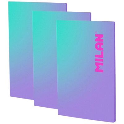 Libreta A4 Milan Sunset Pack 3 Unidades Papel Pautado 48 Hojas 95gr Lila Libreta A4 Milan Sunset Pack 3 Unidades Papel Pautado 48 Hojas 95gr Lila