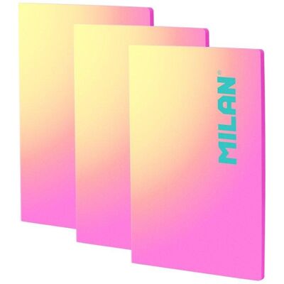 Pack 3 Libretas A4 Milan Sunset Papel Pautado 48 Hojas 95gr Rosa Pack 3 Libretas A4 Milan Sunset Papel Pautado 48 Hojas 95gr Rosa