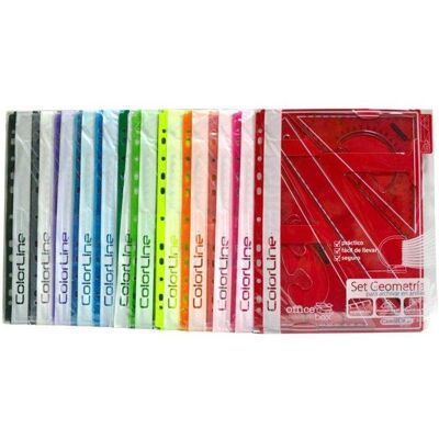 officebox-brand Set de Geometría Office Box 4 Piezas en Funda con Anillas officebox-brand Set de Geometría Office Box 4 Piezas en Funda con Anillas