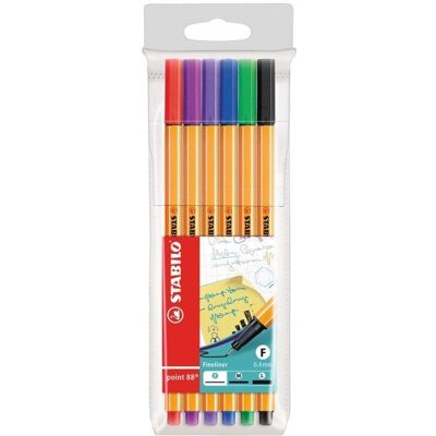 Rotulador STABILO Point 88 Punta Fina 0.4mm Estuche 6 Unidades Rotulador STABILO Point 88 Punta Fina 0.4mm Estuche 6 Unidades