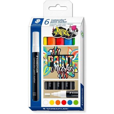 Rotuladores Marcadores Staedtler Lumocolor Set 6 Unidades Tinta Acrílica Rotuladores Marcadores Staedtler Lumocolor Set 6 Unidades Tinta Acrílica