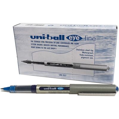 Uni-Ball Eye Fine UB-157 Caja 12 Bolígrafos de Tinta Pigmentada Azul Uni-Ball Eye Fine UB-157 Caja 12 Bolígrafos de Tinta Pigmentada Azul