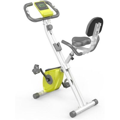 Bicicleta estática HomeFitnessCode plegable con respaldo, 8 resistencias y pantalla LCD Bicicleta estática HomeFitnessCode plegable con respaldo, 8 resistencias y pantalla LCD