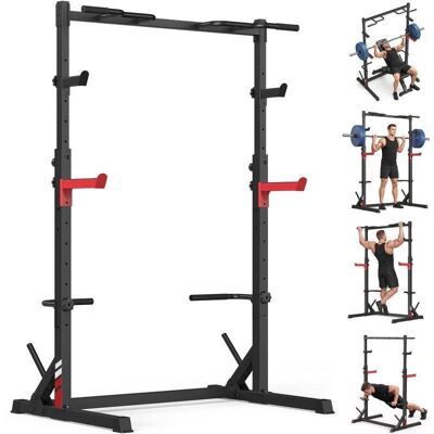 Soporte multifuncional HomeFitnessCode Jaula sentadillas barra dominadas 300 kg ajustable Soporte multifuncional HomeFitnessCode Jaula sentadillas barra dominadas 300 kg ajustable