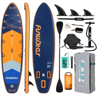 Tabla de SUP hinchable Funwater SUPFW43B 350×89×15 cm Kit Completo Azul/Naranja Tabla de SUP hinchable Funwater SUPFW43B 350×89×15 cm Kit Completo Azul/Naranja