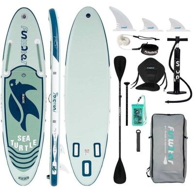 Tabla de paddle surf hinchable Funwater Tortuga Marina Verde Menta 320x83 cm Tabla de paddle surf hinchable Funwater Tortuga Marina Verde Menta 320x83 cm