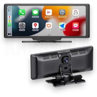 karawan Pantalla Táctil inalámbrica portátil CarPlay Android Auto con cámara frontal y trasera karawan Pantalla Táctil inalámbrica portátil CarPlay Android Auto con cámara frontal y trasera