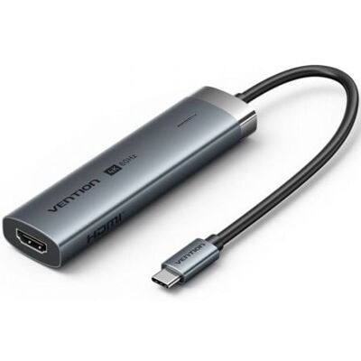 Docking Vention TGMHB USB Tipo-C 3xUSB 3.0 HDMI 4K 1xUSB-C PD 100W Aluminio Docking Vention TGMHB USB Tipo-C 3xUSB 3.0 HDMI 4K 1xUSB-C PD 100W Aluminio
