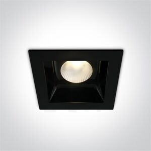 One Light Empotrable Led De Techo  50120b/b/w Negro 20w 3000k