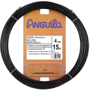 Anguila Guia Pasacables  12104015 4mm 15m Nylon Terminales Intercambiables Negro