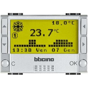 Bticino Cronotermostato Programable 3 Módulos  Livinglight Nt4451 Tech