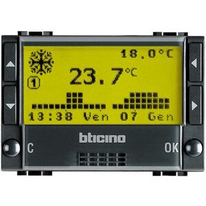 Bticino Cronotermostato Programable 3 Módulos  Livinglight L4451 Antracita