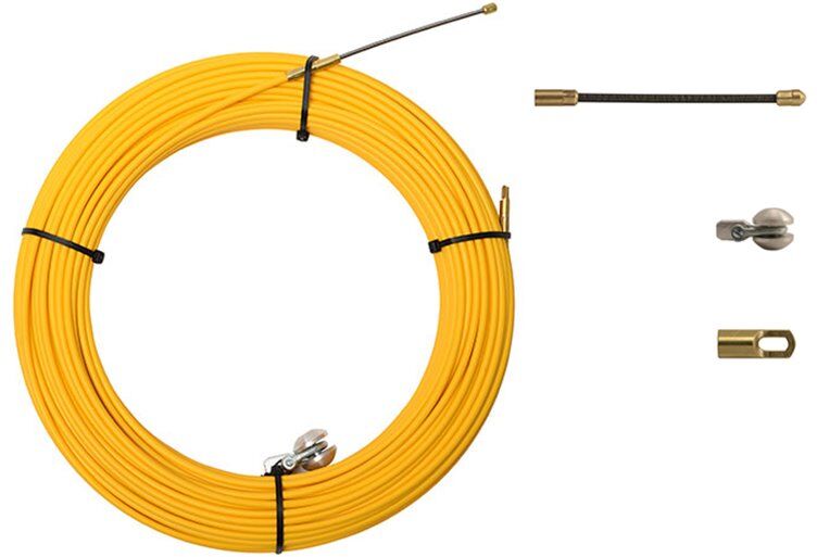 Anguila Pasacables Ind.  30600060 6mm 60m Fibra Term.Intercambiables Amarillo