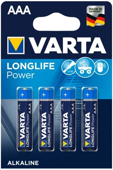 Silver Sanz Pila Alcalina Lr03 Aaa Varta Blister 4 Pilas Longlife Power