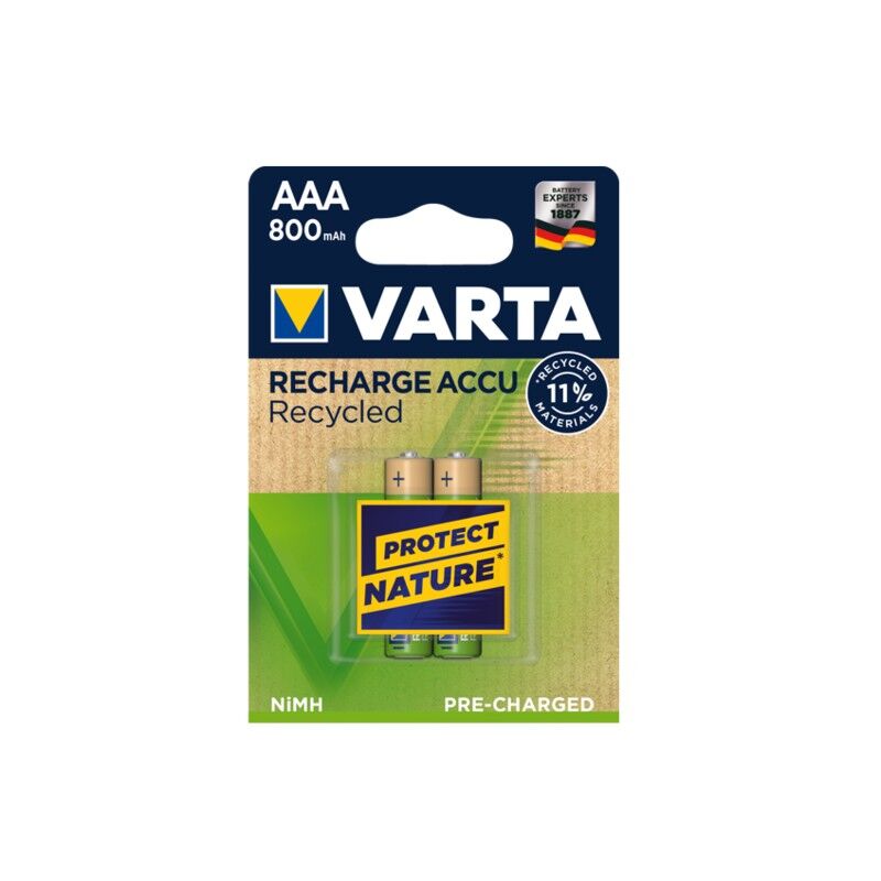 Silver Sanz Pila Recargable Lr03 Aaa 800mah Varta Blister 2 Pilas Recycled