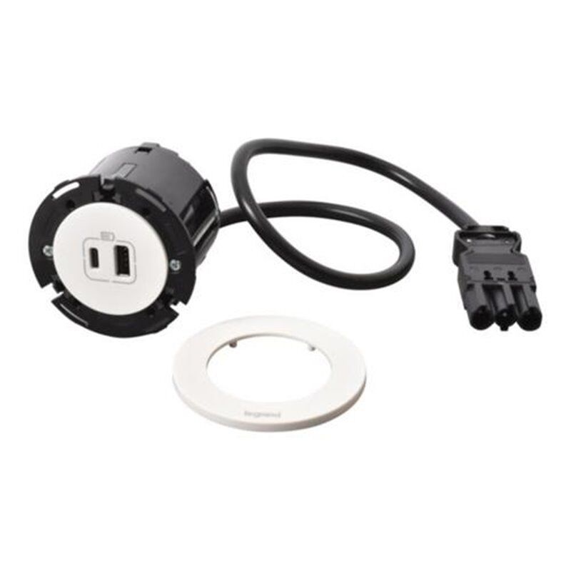 Legrand Cargador Empotrado Usb A+c  Serie Incara Conector Wieland 654730f Blanco