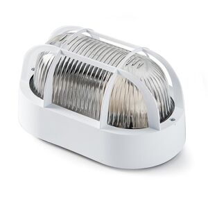 Famatel Aplique Oval 60w Ip44 E27 Difusor Cristal  4410g Blanco