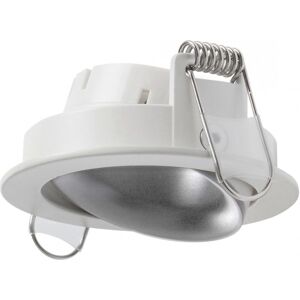 Indeluz Empotrable Redondo Orientable De Techo  Nok1 D01b-823-01 Blanco-Plata