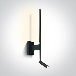 One Light Aplique De Lectura Led  65144/b/w Negro 3w+6w Trasera 3000k Ip20