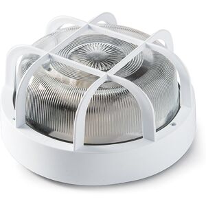 Famatel Aplique Redondo 100w Ip44 E27 Difusor Cristal  4411 Blanco