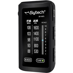 Sytech Radio De Bolsillo Am-Fm Estereo Negro  Sy-1673ng