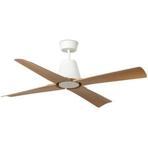 Faro Ventilador De Techo  Barcelona 34105wp Typhoon M Smart Fan Blanco Y Madera