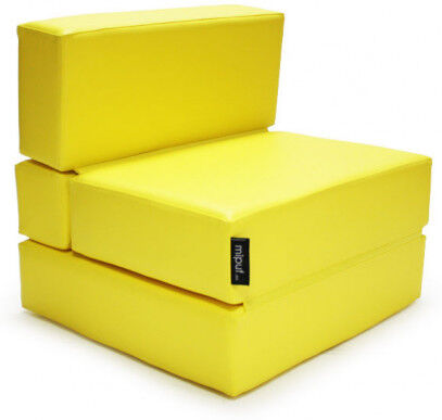 Puff Cama Convertible y Plegable - Polipiel Amarillo Puff Cama Convertible y Plegable - Polipiel Amarillo