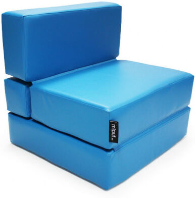 Puff Cama Convertible y Plegable - Polipiel Azul turquesa Puff Cama Convertible y Plegable - Polipiel Azul turquesa