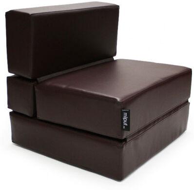 Puff Cama Convertible y Plegable - Polipiel Chocolate Puff Cama Convertible y Plegable - Polipiel Chocolate