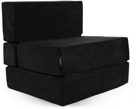 Puff Cama Convertible y Plegable - Antelina Negro Puff Cama Convertible y Plegable - Antelina Negro