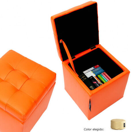 Puff Arcón 40x40x40 Polipiel Dorado Puff Arcón 40x40x40 Polipiel Dorado