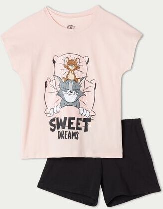 Tezenis Pijama Corto de Algodón Tom and Jerry Sweet Dreams Chica Rosa