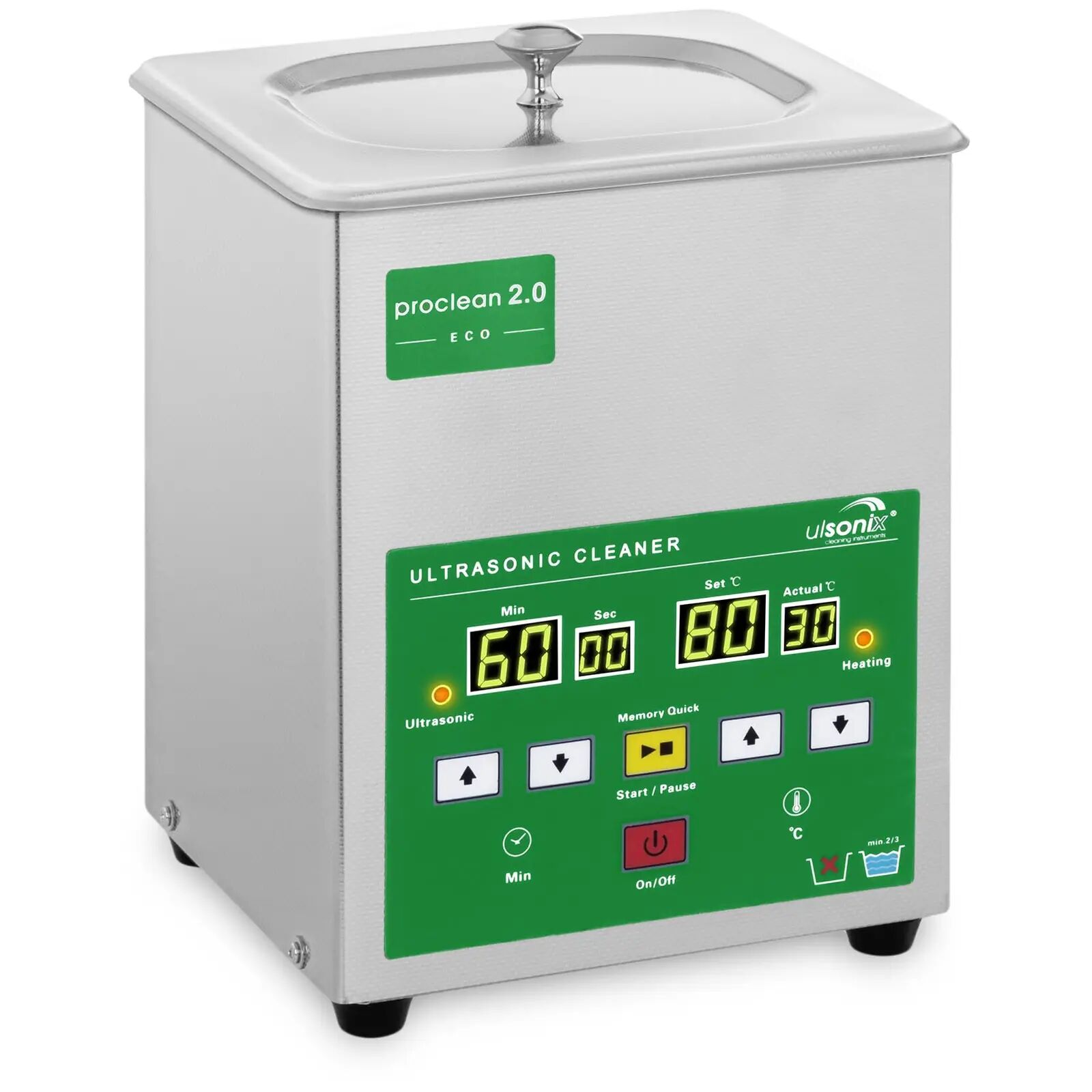 ulsonix Limpiador por ultrasonidos - 2 litros - 60 W - Memory Quick Eco 10050022