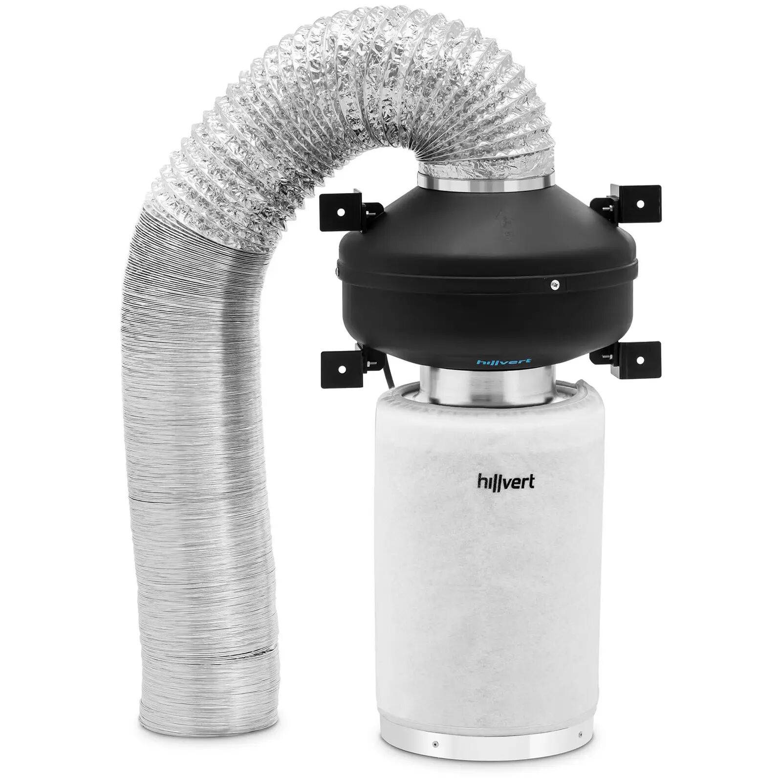 hillvert Set de extracción de aire - filtro de carbón activo / ventilador de tubo / manguera de salida de aire - salida de Ø 130 10090338