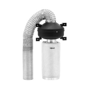 hillvert Set de extracción de aire - filtro de carbón activo de 40 cm / ventilador de tubo / manguera de salida de aire - 249,6 m³/h - salida de Ø 102 mm 10090334