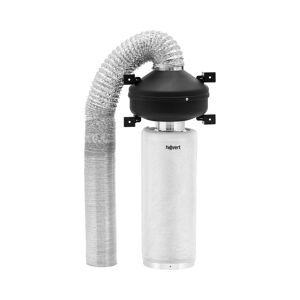 hillvert Set de extracción de aire - filtro de carbón activo de 50 cm / ventilador de tubo / manguera de salida de aire - 249,6 m³/h - salida de Ø102 mm 10090336