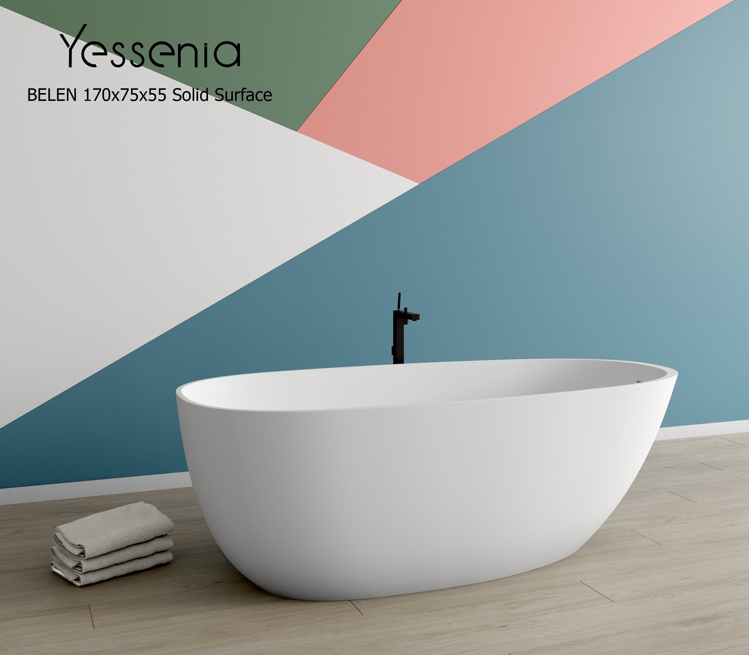 Bañera Exenta BELÉN Solid Surface 170cm x 75cm