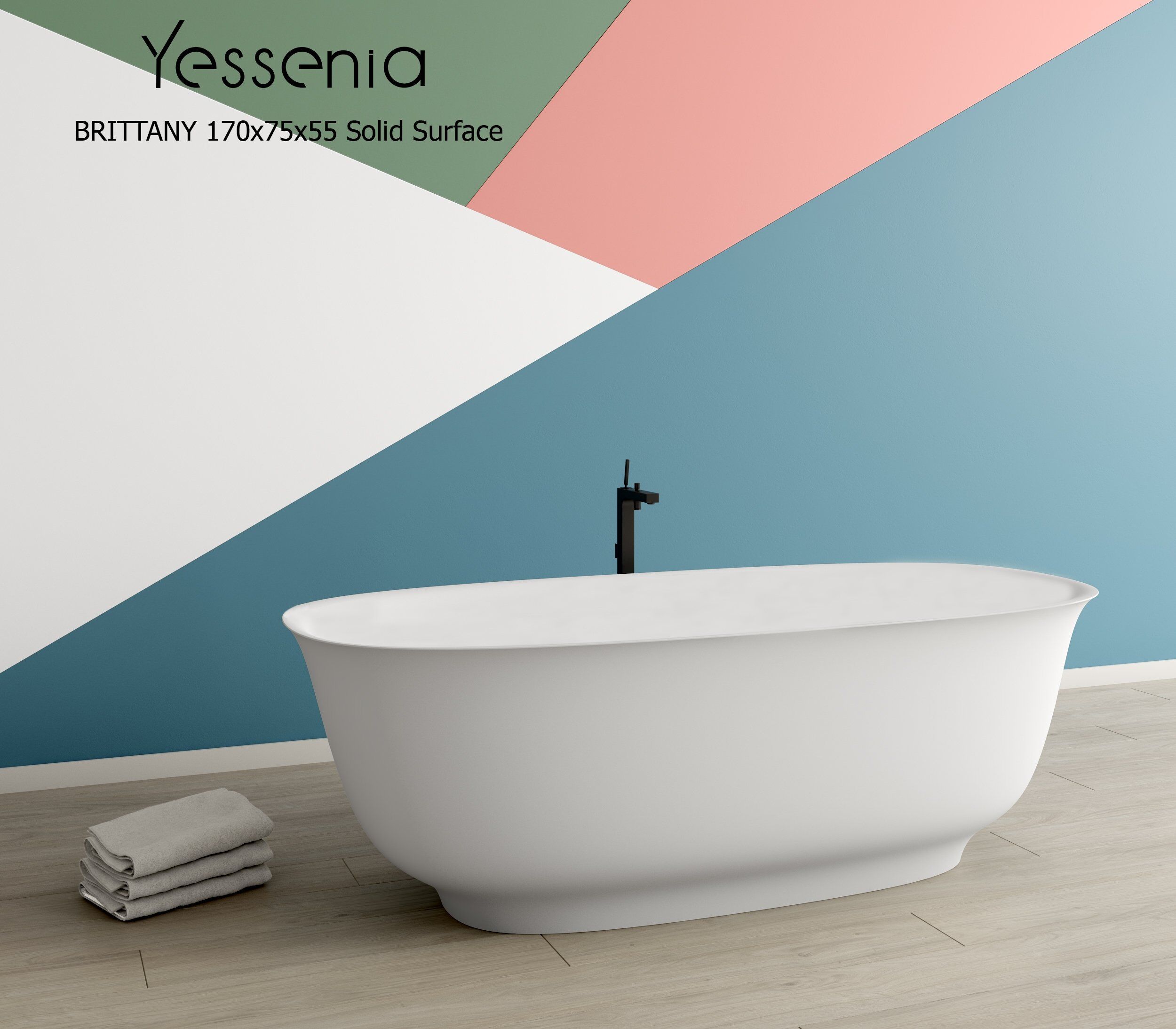 Bañera Exenta BRITTANY Solid Surface (170 x 75cm)